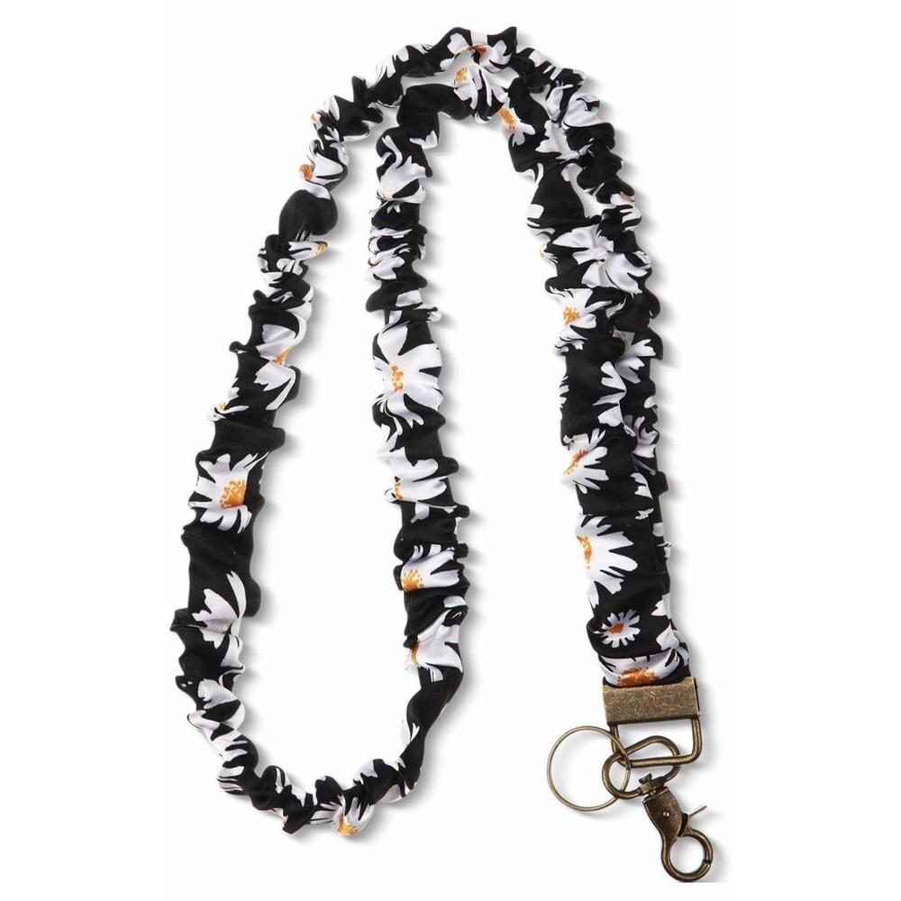 Scrunchie Lanyard for ID Badges Teacher, Stretchy Neck Key Lanyards for Women Me